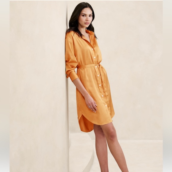 Banana Republic Dresses & Skirts - NWT BANANA REPUBLIC SATIN MINI SHIRTDRESS